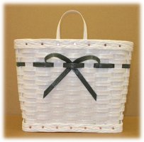 Victorian White Mail Basket with Bow